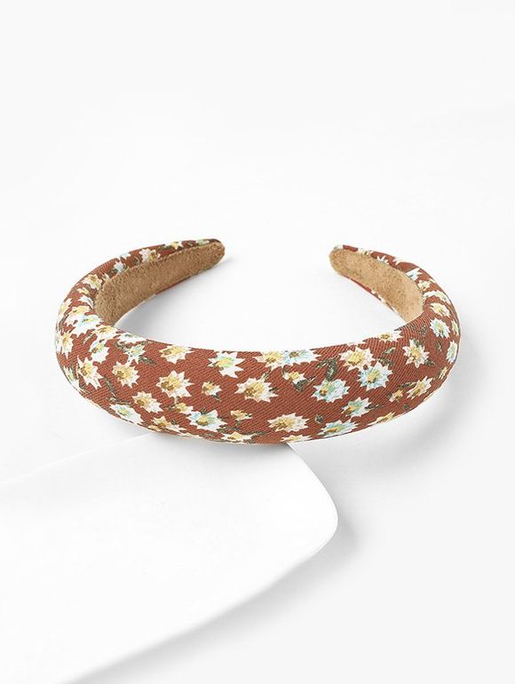 Bandeau Large Eponge Fleur Imprimée - Orange 