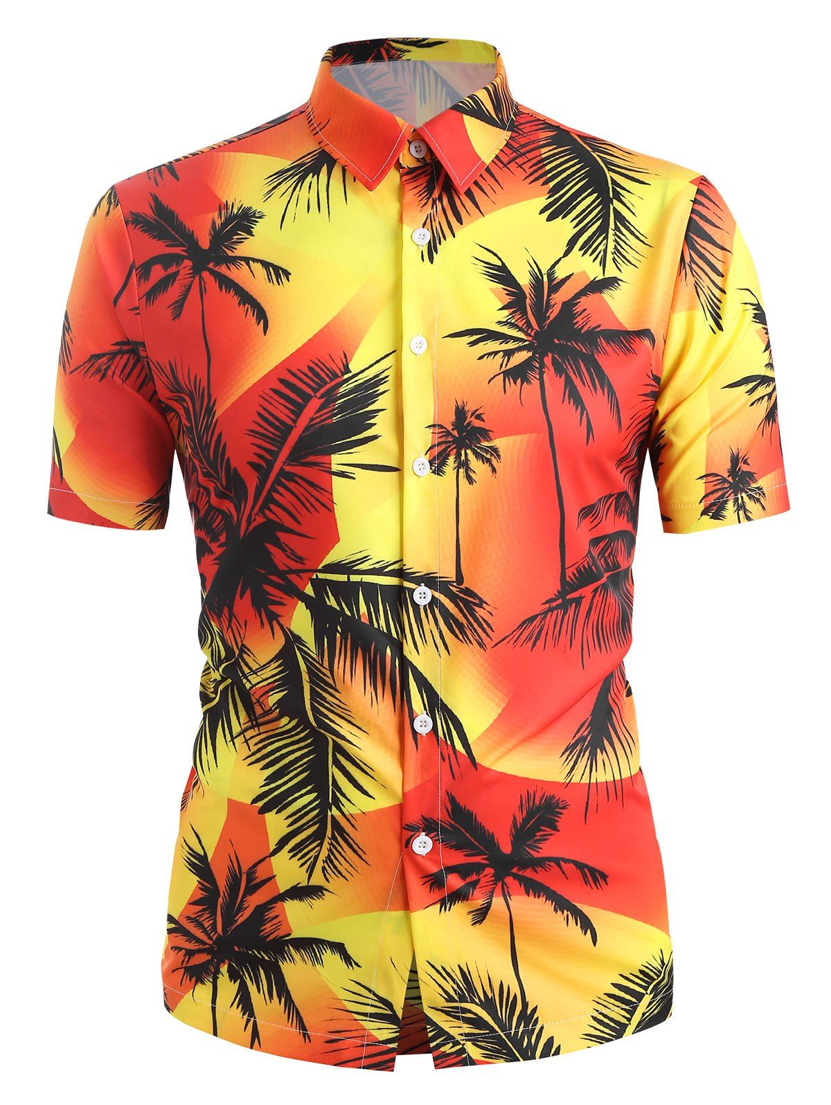 [31 OFF] 2020 Hawaii Palm Tree Print Beach Shirt In Multicolor A