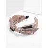 Bandeau Large Feuille Imprimée avec Nœud Papillon - Rose 
