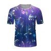 T-shirt Décontracté Note de Musique Imprimée à Manches Courtes - multicolor L