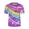 T-shirt Décontracté Note de Musique Colorée Imprimée à Manches Courtes - multicolor XL