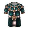 Round Jewelry Print Casual Short Sleeve T Shirt - multicolor L