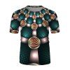 T-Shirt Décontracté à Manches Courtes et à Imprimé Bijou Rond - multicolor XL