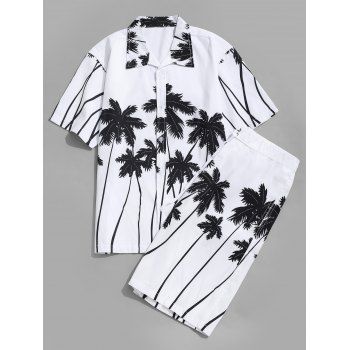 Coconut Palm Printed Hawaii Shirt and Beach Shorts