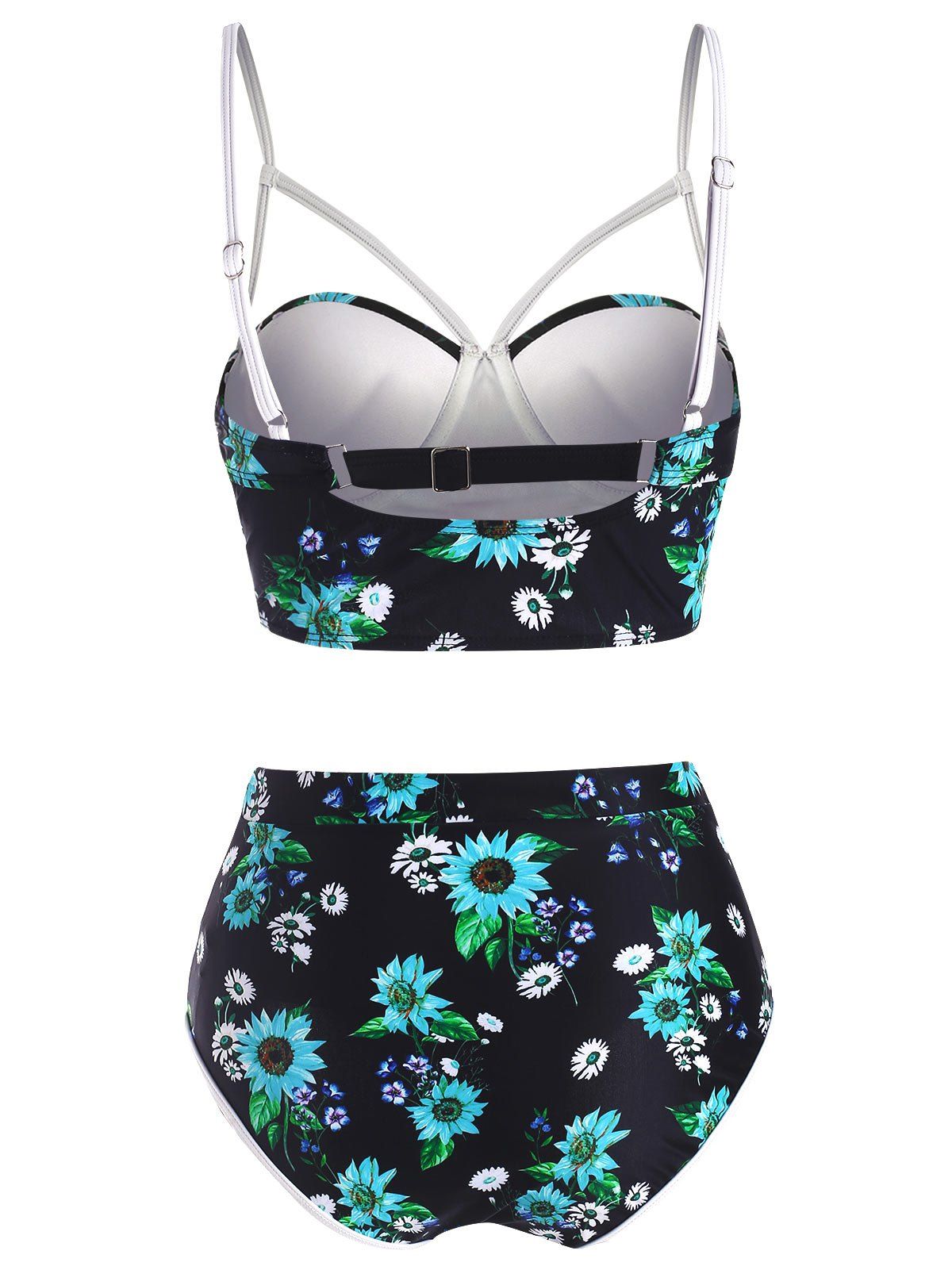 [37 Off] 2020 Sunflower Moulded High Waisted Bikini Swimwear In Tron Blue Dresslily