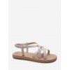 Sandales Plates Croisées à Bout Ouvert - Beige EU 38