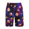 Galaxy Dessert Print Beach Shorts - PURPLE IRIS XL