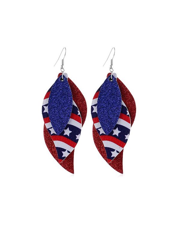 Boucles d'Oreilles Drapeau de Campagne en Forme de Feuille - multicolor A 