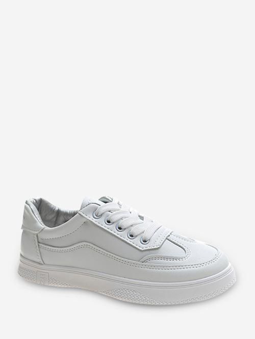 Chaussures de Sport Simples Décontractées à Lacets - Blanc EU 39