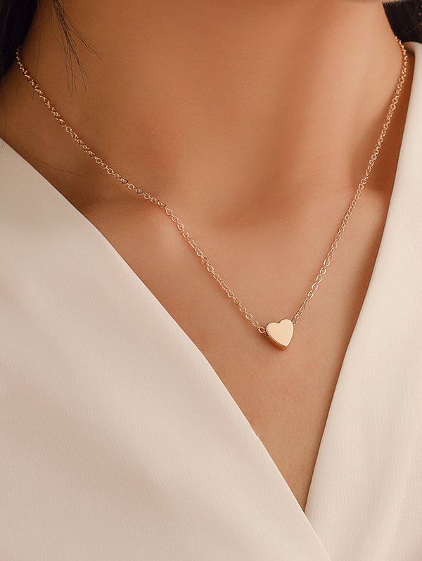 Heart Collarbone Chain Necklace - GOLD 