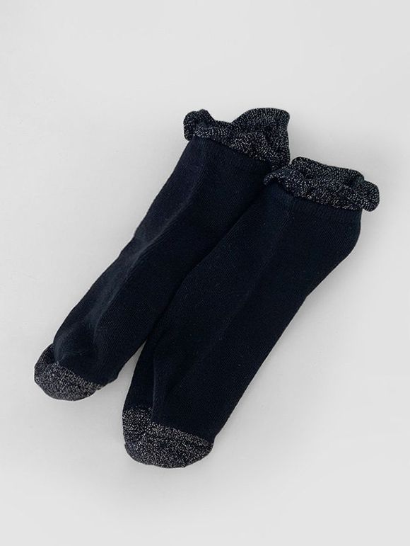 Chaussettes en Blocs de Couleurs en Coton - Noir 