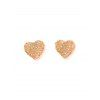 Boucles d'Oreilles en Forme de Cœur Orné de Strass - Champagne 