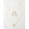 Collier et Boucles d'Oreilles avec Pendentif en Forme de Lettre Dorée - Or 