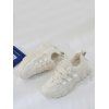 Mesh Patchwork Sports Lace-up Sneakers - BEIGE EU 38