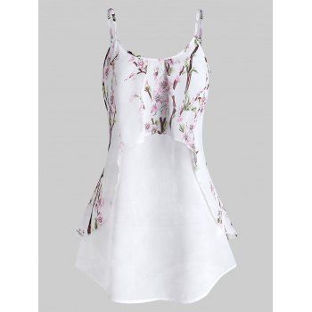 

Floral Print Chiffon Cami Top, White