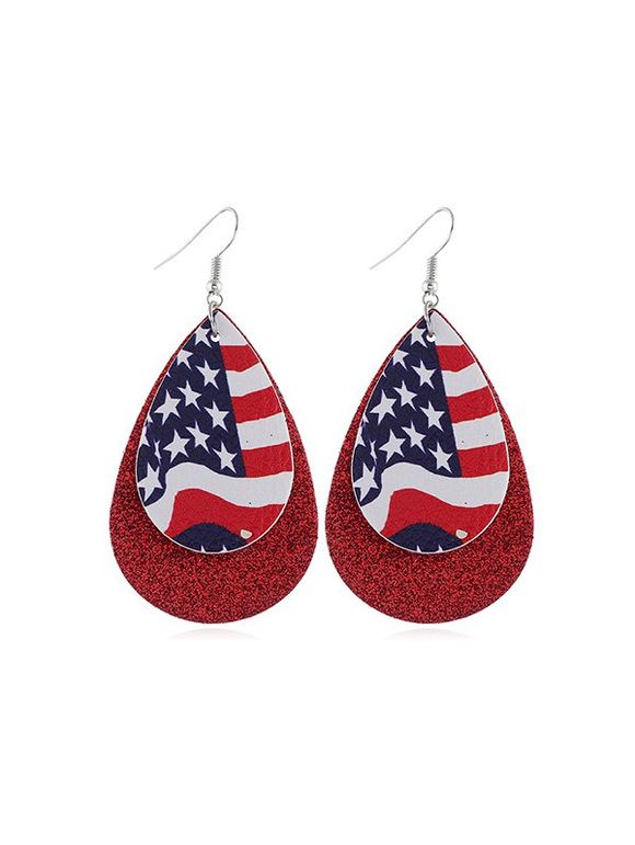Boucles d'Oreilles Motif de Drapeau et Goutte d'Eau - multicolor C 