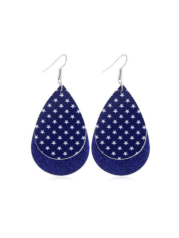 Boucles d'Oreilles Motif Goutte d'Eau et d'Etoile - multicolor G 