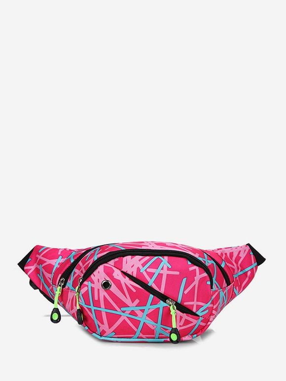 Sac Banane Décontracté Imprimé Coloré en Nylon - Rose Rosé 
