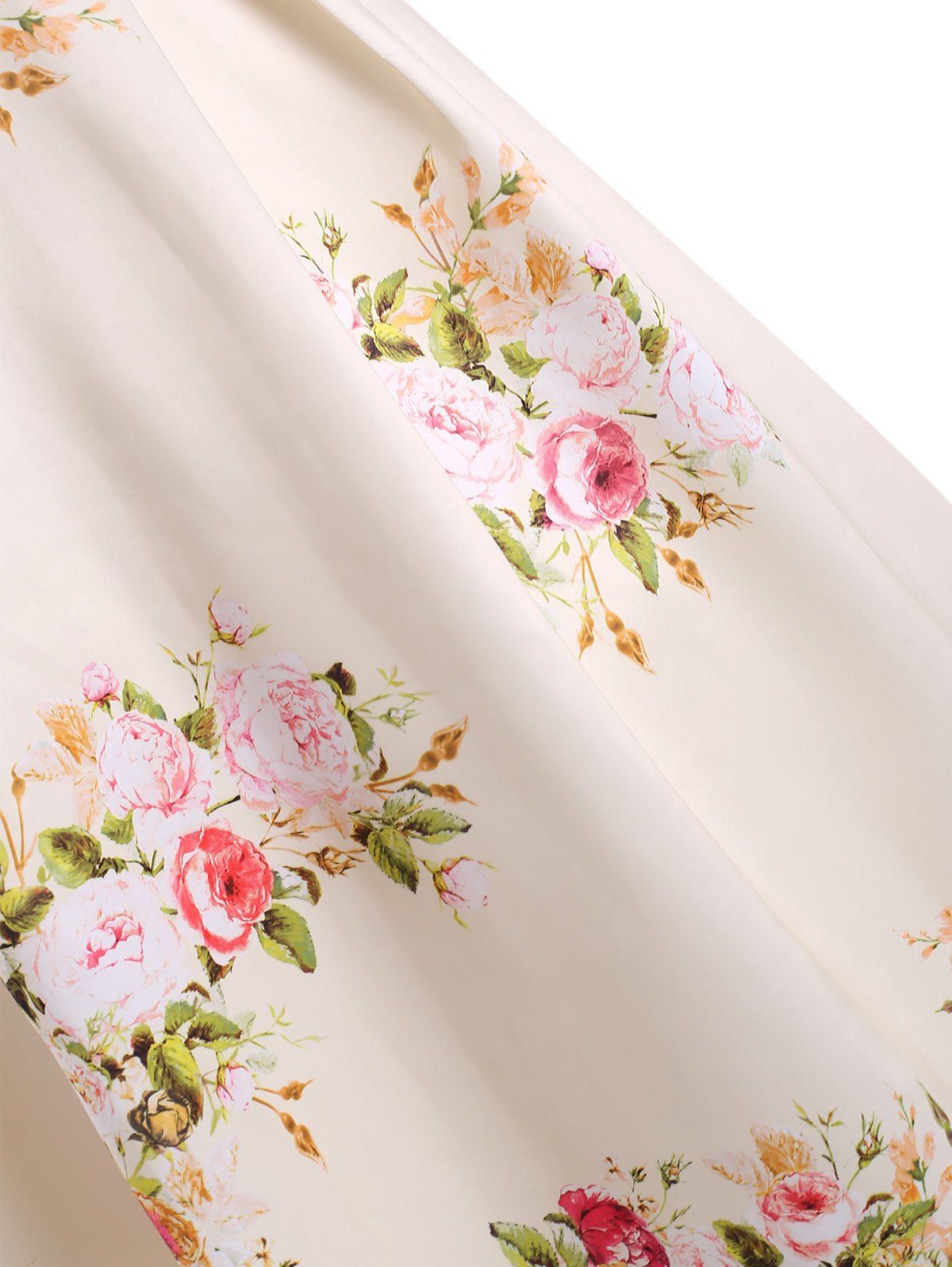 [28% OFF] 2020 Flower Print Ruffle Sweetheart Dress In CREAM | DressLily