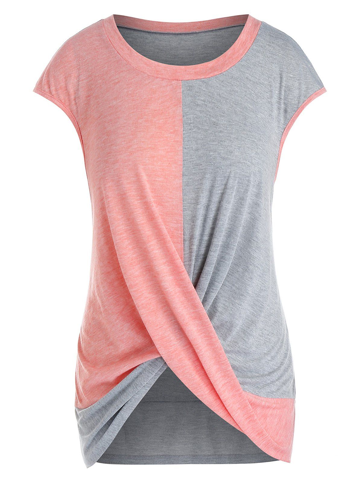 

Plus Size Colorblock Criss Cross T-shirt, Multi
