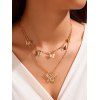 Double Layer Butterfly Charm Necklace - GOLD 