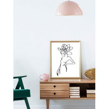 

Home Decoration Flower Body Sketch Print Wall Poster, Black