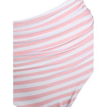 Buy Floral Striped Ruched Crisscross Tankini Swimwear. Picture