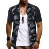 Chemise Boutonnée Décontractée Feuille et Conque Imprimées - multicolor M