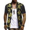 Chemise Fleurie Feuille Imprimée à Manches Courtes - multicolor XL