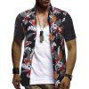 Chemise Hawaïenne Feuille Imprimée à Manches Courtes - multicolor L