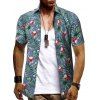 Chemise Feuille et Cocotier Imprimés Hawaï à Manches Courtes - multicolor XL