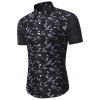 Chemise Décontractée Feuille Imprimée à Manches Courtes - multicolor XL