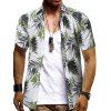 Chemise Hawaiienne Feuille Imprimée à Manches Courtes - multicolor L