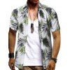 Chemise Hawaiienne Feuille Imprimée à Manches Courtes - multicolor XL
