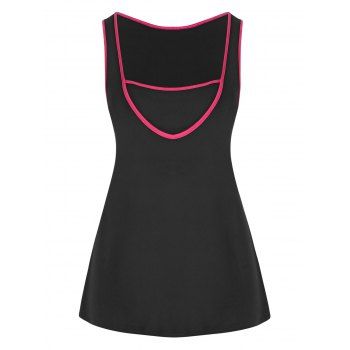 

Plus Size Contrast Trim Tank Top, Black
