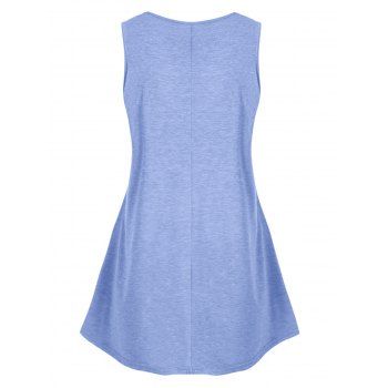 

Floral Applique Plus Size Tank Top, Light blue