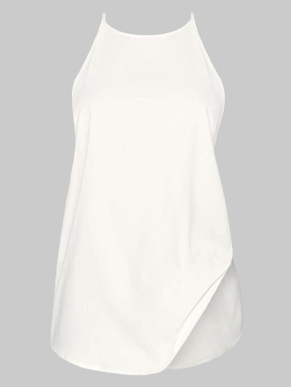 Débardeur en Couleur Unie à Ourlet Courbe - Blanc XL