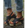Chaussures Bride au Dos Découpées à Talon Compensé - Noir EU 38