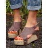 Cut Out Slingback Wedge Heel Shoes - BROWN EU 39