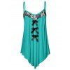 Haut à Bretelle Panneau en Dentelle Embelli de Nœud Papillon de Grande Taille - Turquoise Foncée 5X