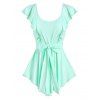 Débardeur Noué Ourlet à Volants - Bleu Vert 3XL