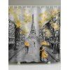 Rideau de Douche Imperméable Tour Eiffel et Rue Imprimés pour Salle de Bain - Gris W71 X L79 INCH