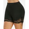 Short Panneau en Dentelle de Grande Taille - Noir L