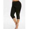 Legging Court Boutonné de Grande Taille - Noir 3X