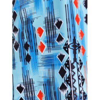 Buy Plus Size Printed Push Up Contrast Tankini Swimwear. Picture