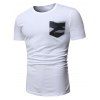 T-Shirt Décontracté Camouflage avec Poche à Manches Courtes - Blanc 2XL