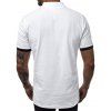 T-shirt Décontracté Ourlet Contrasté à Col Relevé - Blanc S