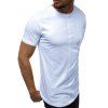 T-Shirt Simple à Manches Courtes à Col Rond avec Poche - Blanc S