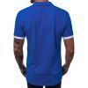 T-shirt Décontracté Ourlet Contrasté à Col Relevé - Bleu S