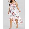 Robe Boutonnée Haute Basse de Grande Taille - Blanc 4X